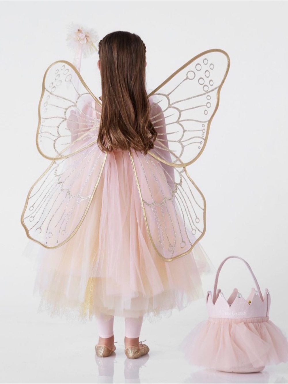Pottery Barn Kids Pink Butterfly Fairy Halloween Costume size 4-6T - Picture 3 of 10